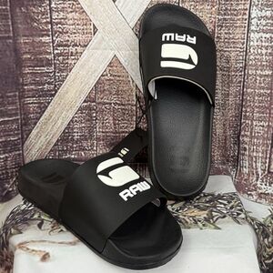 Comfy classic G-Star Raw womens Cart-III Slides Sandals Black/White lightweight